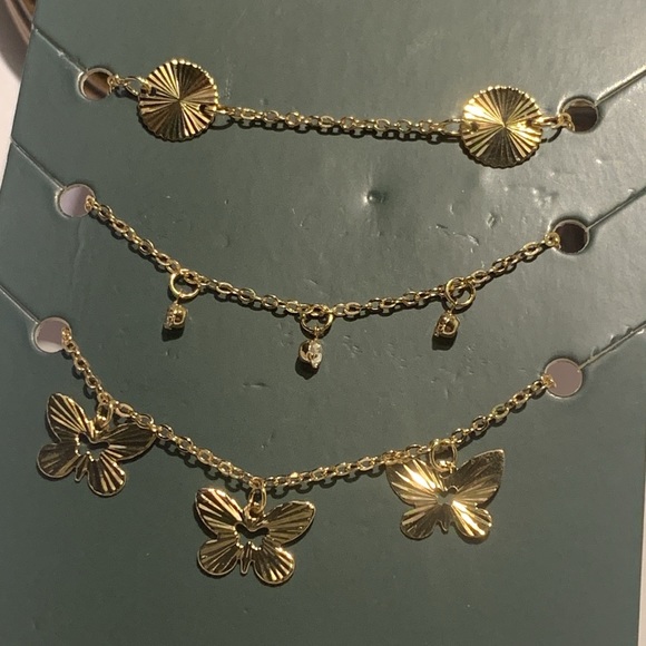 Wild Fable Gold Tone 3 Piece Anklet Set - Picture 2 of 8